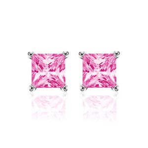 New Bling 9NB-0031 Oorstekers zilver met zirkonia zilverkleurig-roze 6 mm