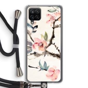 Japanse bloemen: Samsung Galaxy A12 Transparant Hoesje met koord