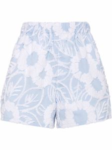 Prada short à fleurs brodées - Bleu