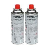 Aansteker gas/butaan gasfles - 2x - 250 ml - voor kooktoestellen/aanstekers