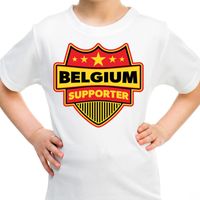 Belgie / Belgium schild supporter t-shirt wit voor kinderen