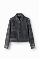 Metallic denim truckerjack - BLACK - XL