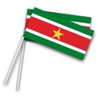 Zwaaivlaggetjes Suriname - 200x st - 20 x 12 cm - hout/papier - Surinaamse vlag