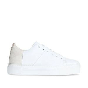 Manfield leren plateau sneakers wit