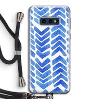 Blauwe pijlen: Samsung Galaxy S10e Transparant Hoesje met koord