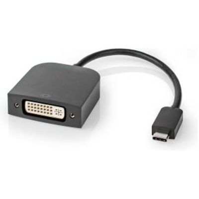 Nedis USB-C©-adapterkabel | Type-C© Male - DVI-D 24+5 Female | 0,2 m | Zwart