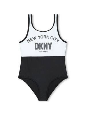 Dkny Kids maillot de bain bicolore à logo imprimé - Noir