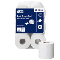 Toiletpapier Tork SmartOneÃƒâ€šÃ‚Â® Mini T9 advanced 2-laags 620 vel wit 472193 - thumbnail