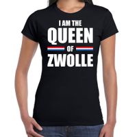 I am the Queen of Zwolle Koningsdag t-shirt zwart voor dames - thumbnail