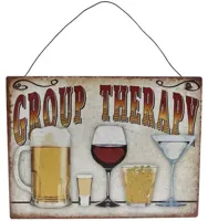 Wandversiering group therapy metaal 20x15 cm