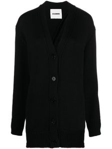 Jil Sander cardigan en laine à boutonnière - Noir