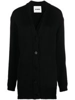 Jil Sander cardigan en laine à boutonnière - Noir