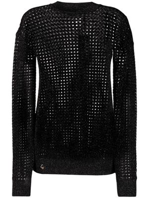 Philipp Plein pull en maille métallisée - Noir