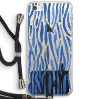Blauwe nerven: iPhone 5 / 5S / SE Transparant Hoesje met koord
