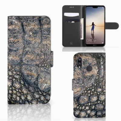Huawei P20 Lite | Telefoonhoesje | Met pasjeshouder | Krokodillenprint