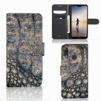 Huawei P20 Lite | Telefoonhoesje | Met pasjeshouder | Krokodillenprint
