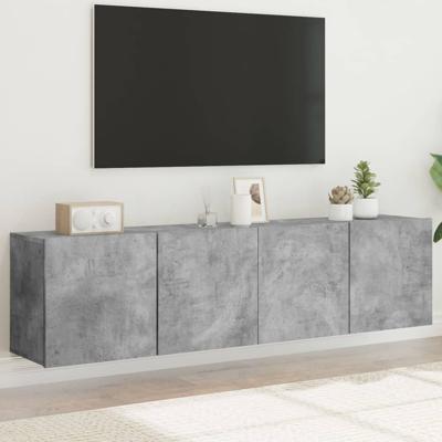 Tv-meubels 2 st wandgemonteerd 80x30x41 cm betongrijs