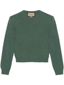 Gucci pull en laine à col v - Vert