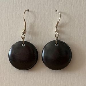 Oorhangers van Yakbeen Zwart (Ø 1,6 cm)