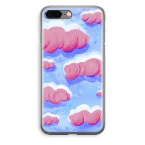 Roze wolken met vogels: iPhone 8 Plus Transparant Hoesje
