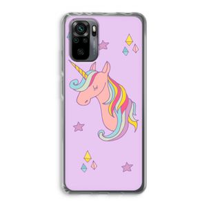 Roze eenhoorn: Xiaomi Redmi Note 10 Pro Transparant Hoesje