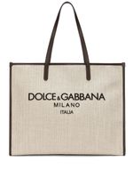 Dolce & Gabbana sac cabas Milano à logo brodé - Tons neutres - thumbnail