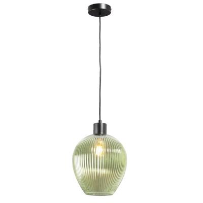 Leen Bakker - Hanglamp Jolien - Ø22x120 Cm - Metaal/Glas - Groen