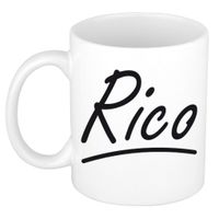 Naam cadeau mok / beker Rico met sierlijke letters 300 ml