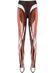 Mugler legging Spiral à empiècements - Marron