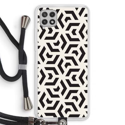 Crazy pattern: Samsung Galaxy A22 4G Transparant Hoesje met koord