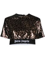 Palm Angels sequin-embellished crop top - Marron