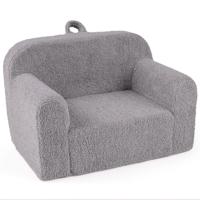 Kinderbank Minibank met Armleuningen en Rugleuning Gestoffeerde Kinderfauteuil met Zachte Fleecebekleding Leesfauteuil voor Kinderen 62 x 40 x 41 cm
