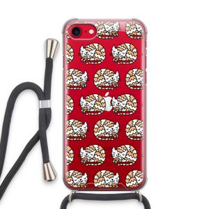 Slapende poes: iPhone SE 2020 Transparant Hoesje met koord