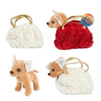 Toi-Toys Pluchen chihuahua hond in blingbling handtas
