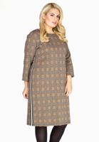 Yoek Dress check lurex | Bruin | Maat L Yoek Dress check lurex | Bruin | Maat L