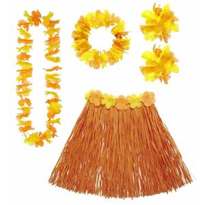 Widmann Hawaii verkleedset - voor dames - oranje - carnaval/themafeest