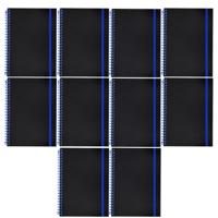 Notitieboekje Bilbo - 10x - A5 formaat - zwart / blauw - 14 x 21 cm ? flexibele kaft ? lijntjes schr