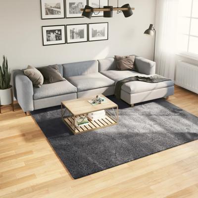 VidaXL Vloerkleed huarte laagpolig zacht wasbaar 240x240 cm antraciet