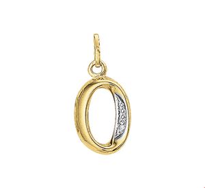 TFT Hanger Geelgoud Letter O Diamant 0.005 Ct.