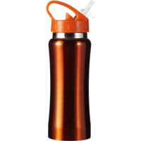 Drinkfles/waterfles Sportbidon - metallic oranje - RVS - Waterflessen - Hoge kwaliteit - thumbnail