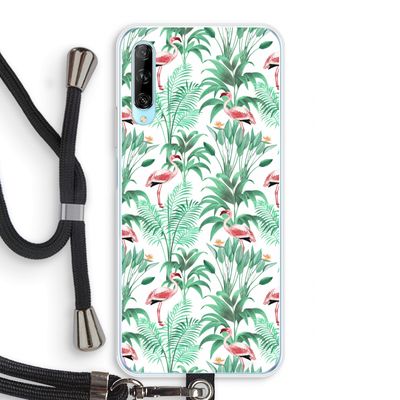 Flamingo bladeren: Huawei P Smart Pro Transparant Hoesje met koord