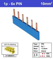 SEP kamrail 1f pin 6 mod 18mm blauw P01006B00