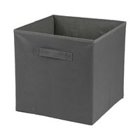 Opbergmand/kastmand Square Box - karton/kunststof - 29 liter - titanium grijs - 31 x 31 x 31 cm - thumbnail