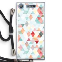 Gekleurde driehoekjes pastel: Sony Xperia XZ1 Transparant Hoesje met koord