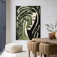 Urban Cotton Wandkleed 'Aphrodite' 110 x 145cm in Frame - black