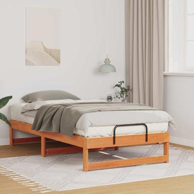 Bedframe met Draaghandvatten Bruin 75 x 190 cm