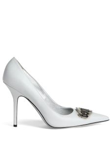 DSQUARED2 mules en cuir à plaque logo 100 mm - Blanc