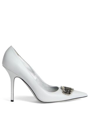 DSQUARED2 mules en cuir à plaque logo 100 mm - Blanc