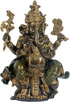 Beeld Ganesha Bronskleurig - 21 cm