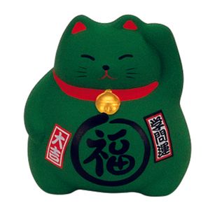 Groene Lucky Cats Figuur - 9cm